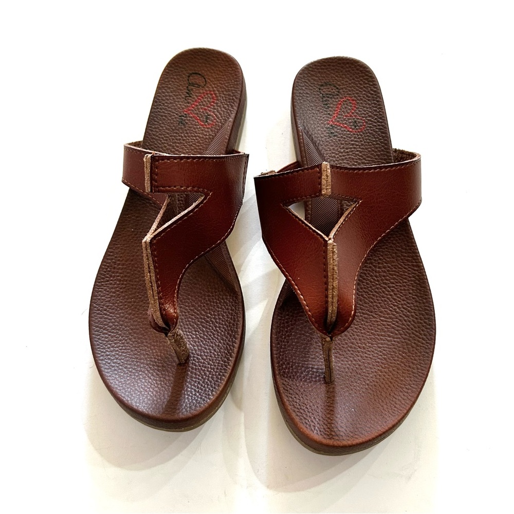 New MIA Amore Tan Leather Sandals Size 7